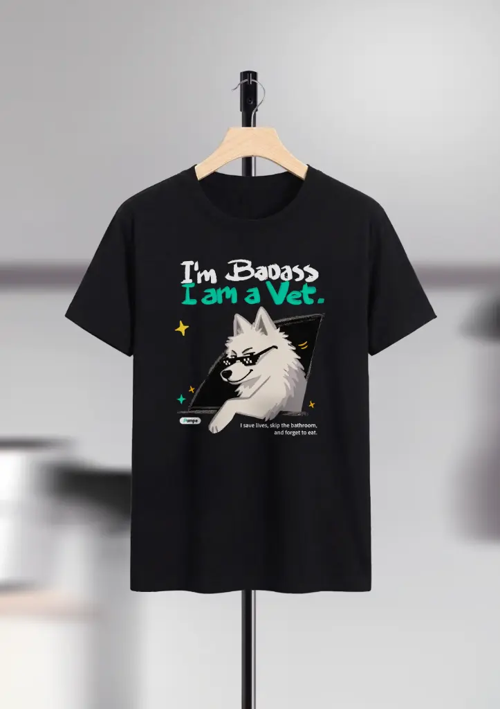 Koszulka z samojedem - I'm Badass I am a Vet