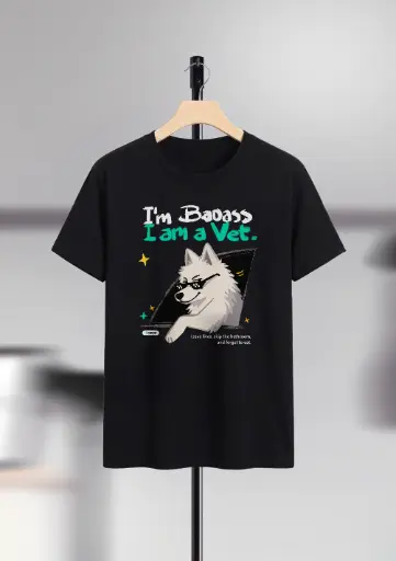 Koszulka z samojedem - I'm Badass I am a Vet